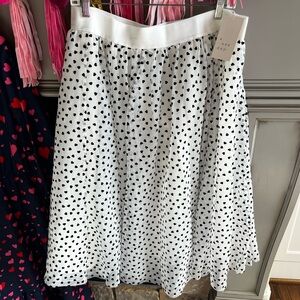 Chic White and Black Polka Dot Skirt